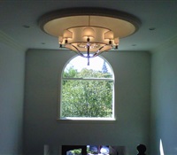 Chandelier installed on a foyer in Great Neck, NY.